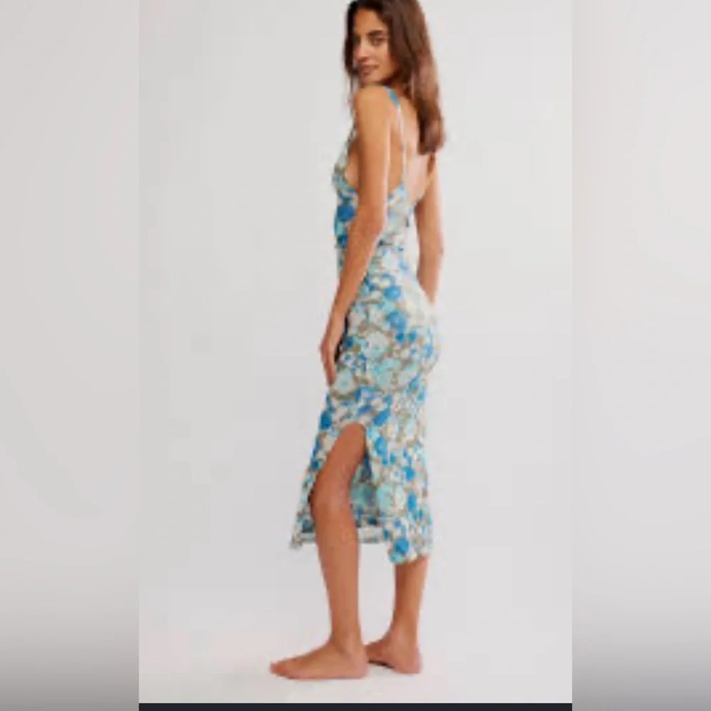 Free People Long Live Printed Mesh Slip Dress sz M NWT - Picture 4 of 6